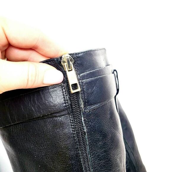 Ann taylor black leather riding boots size 7.5 Brody - Picture 9 of 12